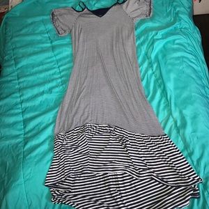 GB girls Dresses - Long GB girl navy blue striped dress GB girls Dresses - Long GB girl navy blue striped dress